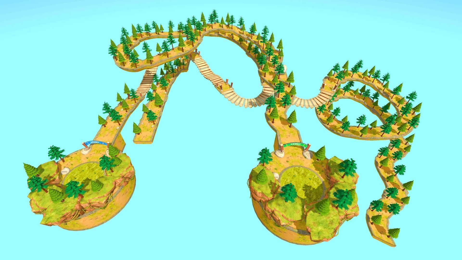 Offroad Toon Stunt Tracks Low-poly 3D model_9