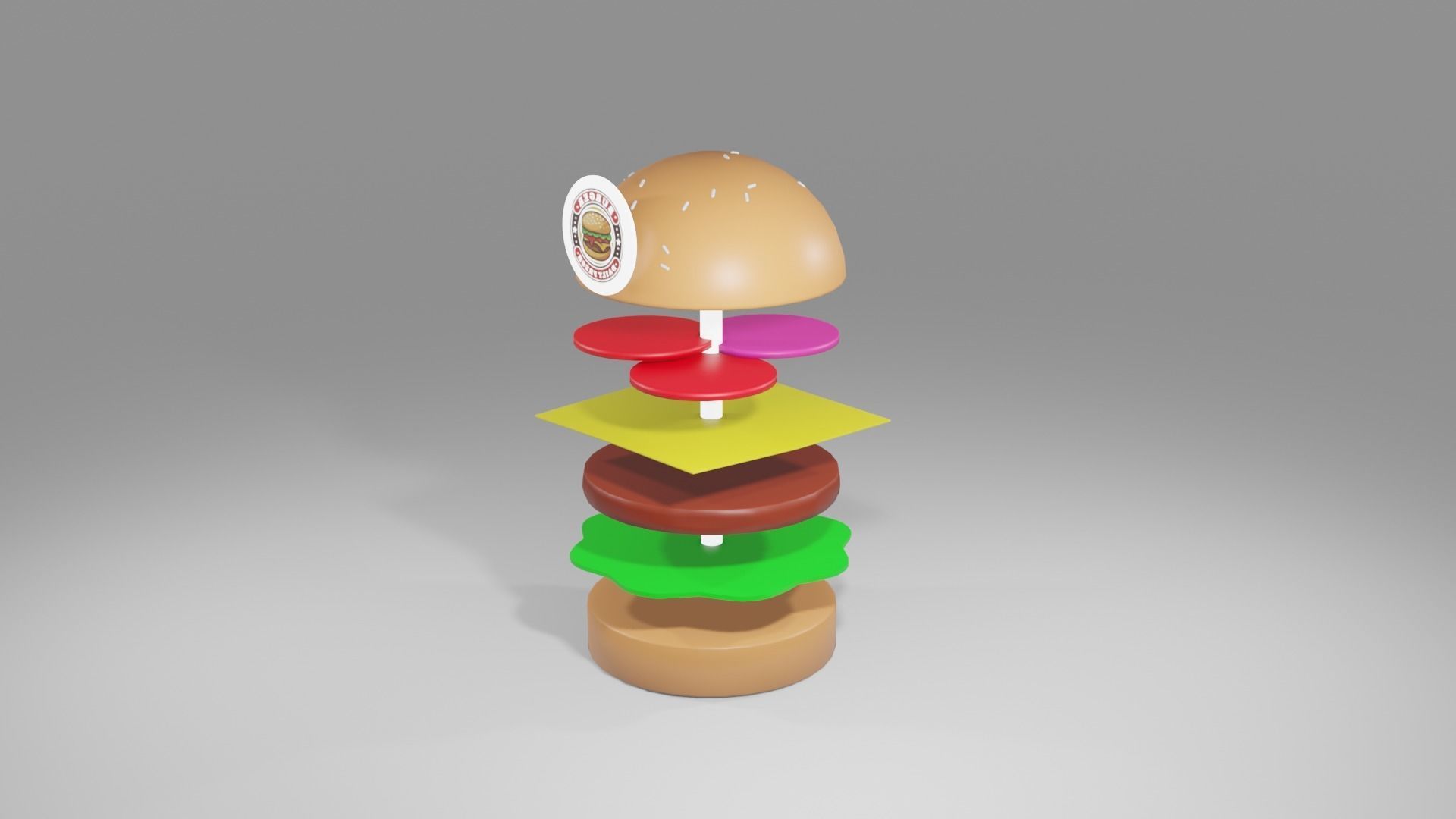 Burger Display 3D Model 3D model_4