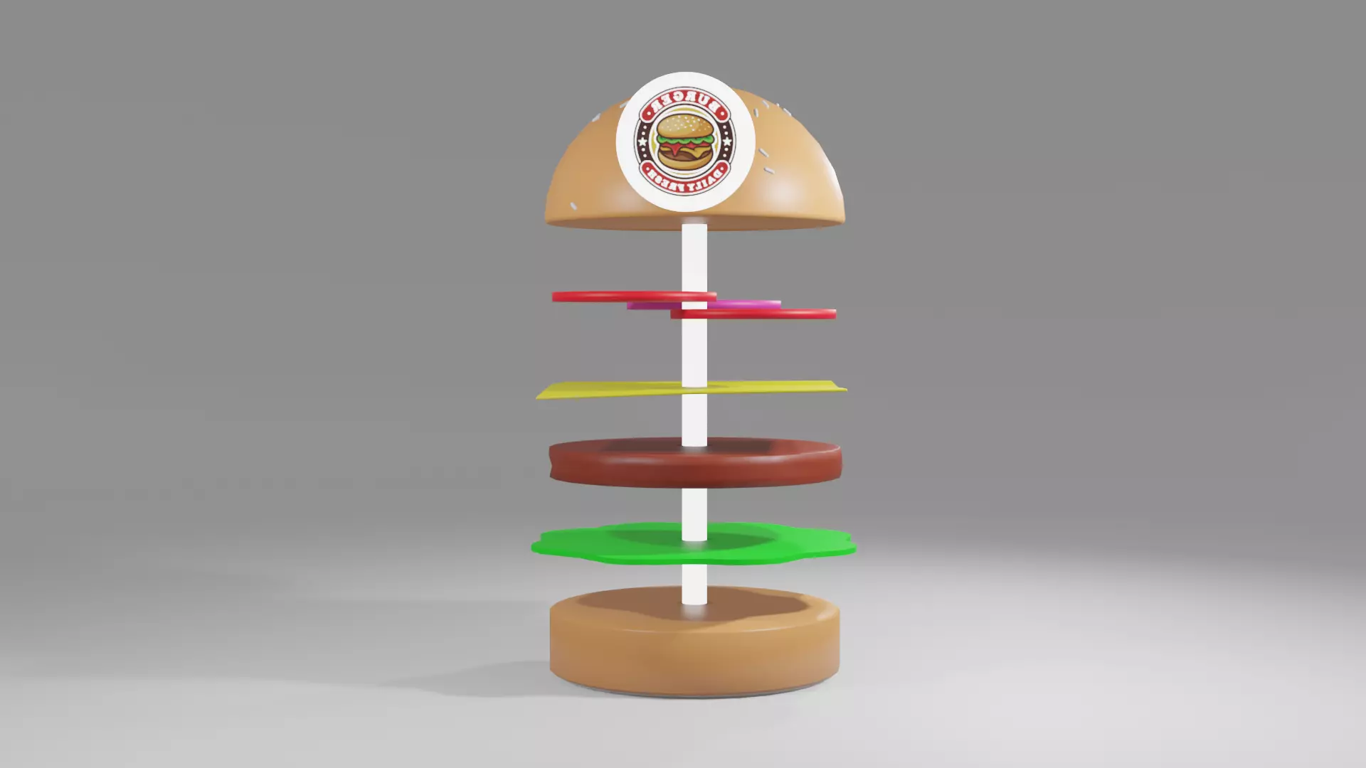 Burger Display 3D Model 3D model_0