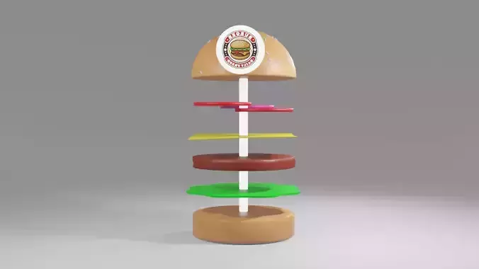 Burger Display 3D Model 3D model