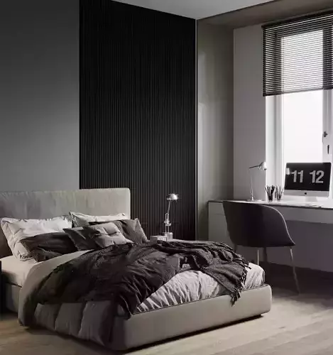 bedroom interior design style minimalism Free 3D model