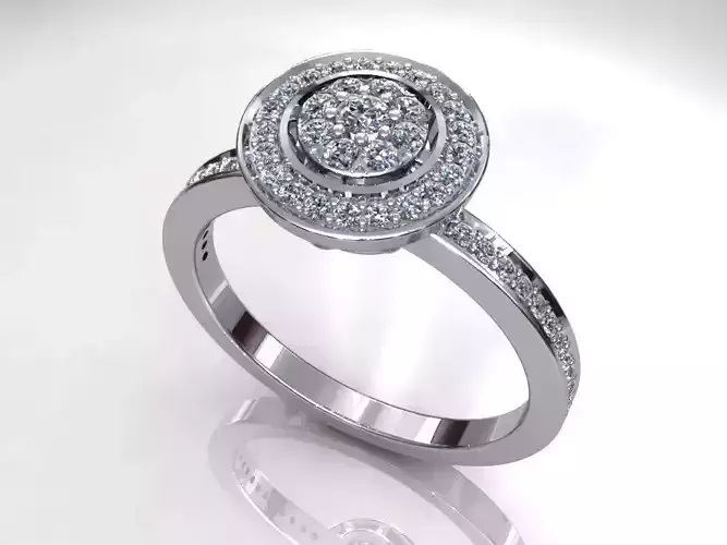 Halo One Stone Big Size Diamond Ring