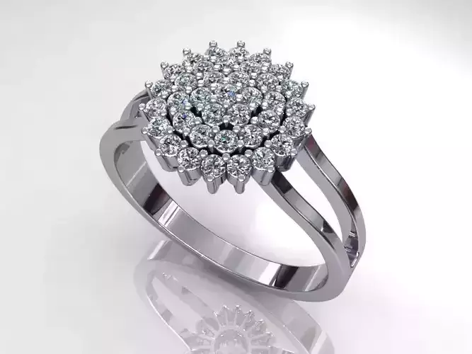 Flower Loose Stone Wedding Ring