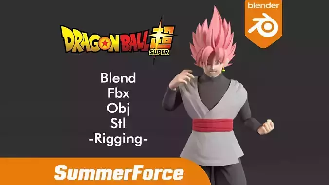 Goku Black SSJ Rose 3D Model 3D model