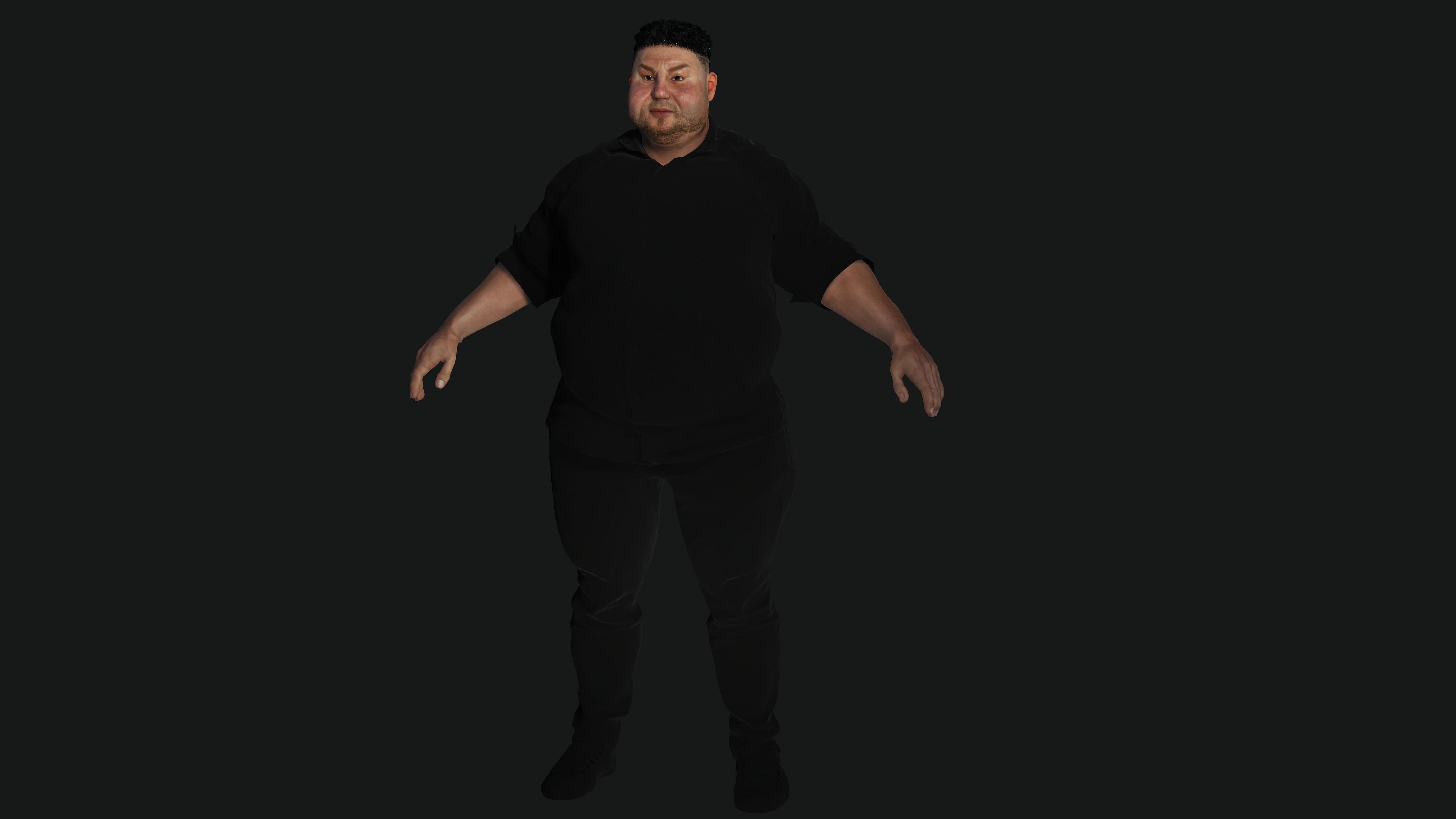 AAA 3D REALISTIC FAT MALE BUSINESSMAN 3-RIG GAME READY CHARACTER Low-poly 3D model_16