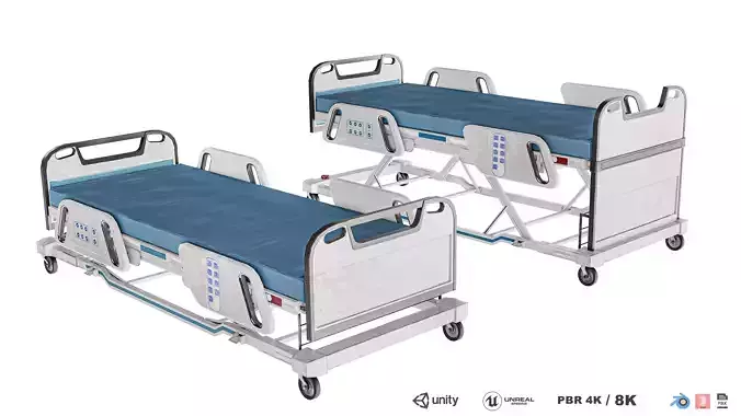 Hospital Bed  2   Low-poly 3D model