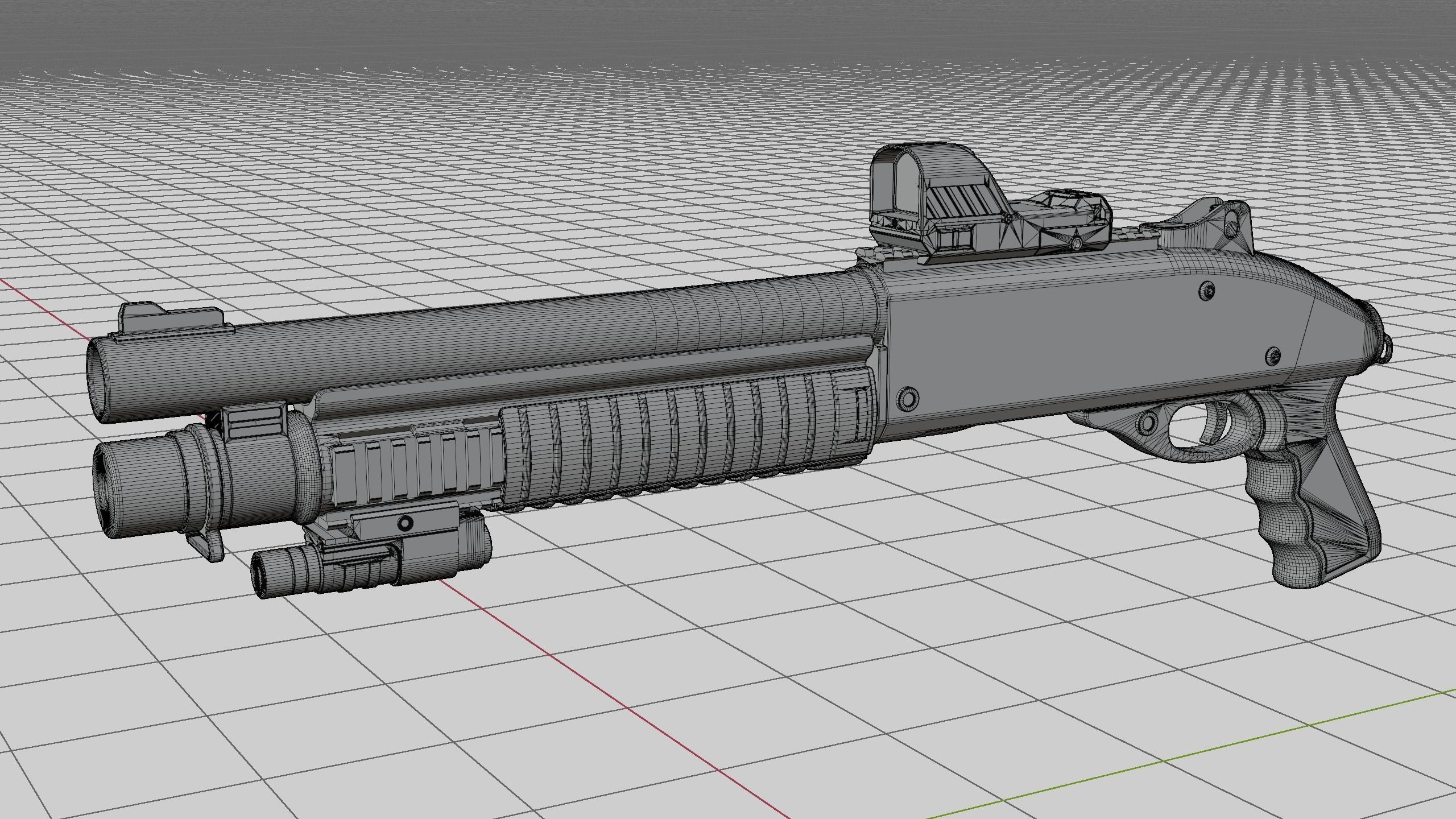 Shotgun Semi-Auto Short Gasp 890 3D model_10