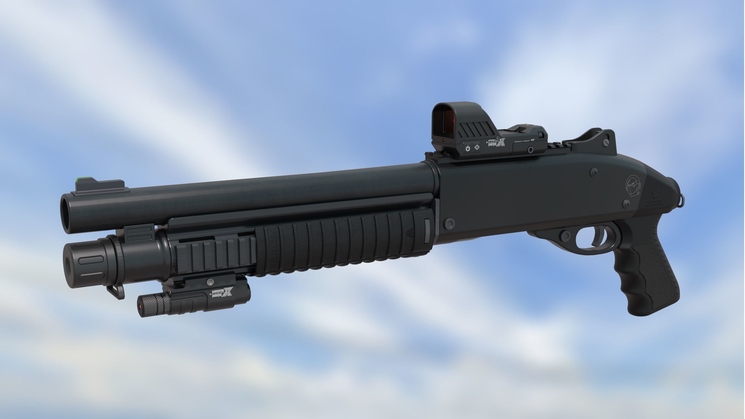 Shotgun Semi-Auto Short Gasp 890 3D model_6
