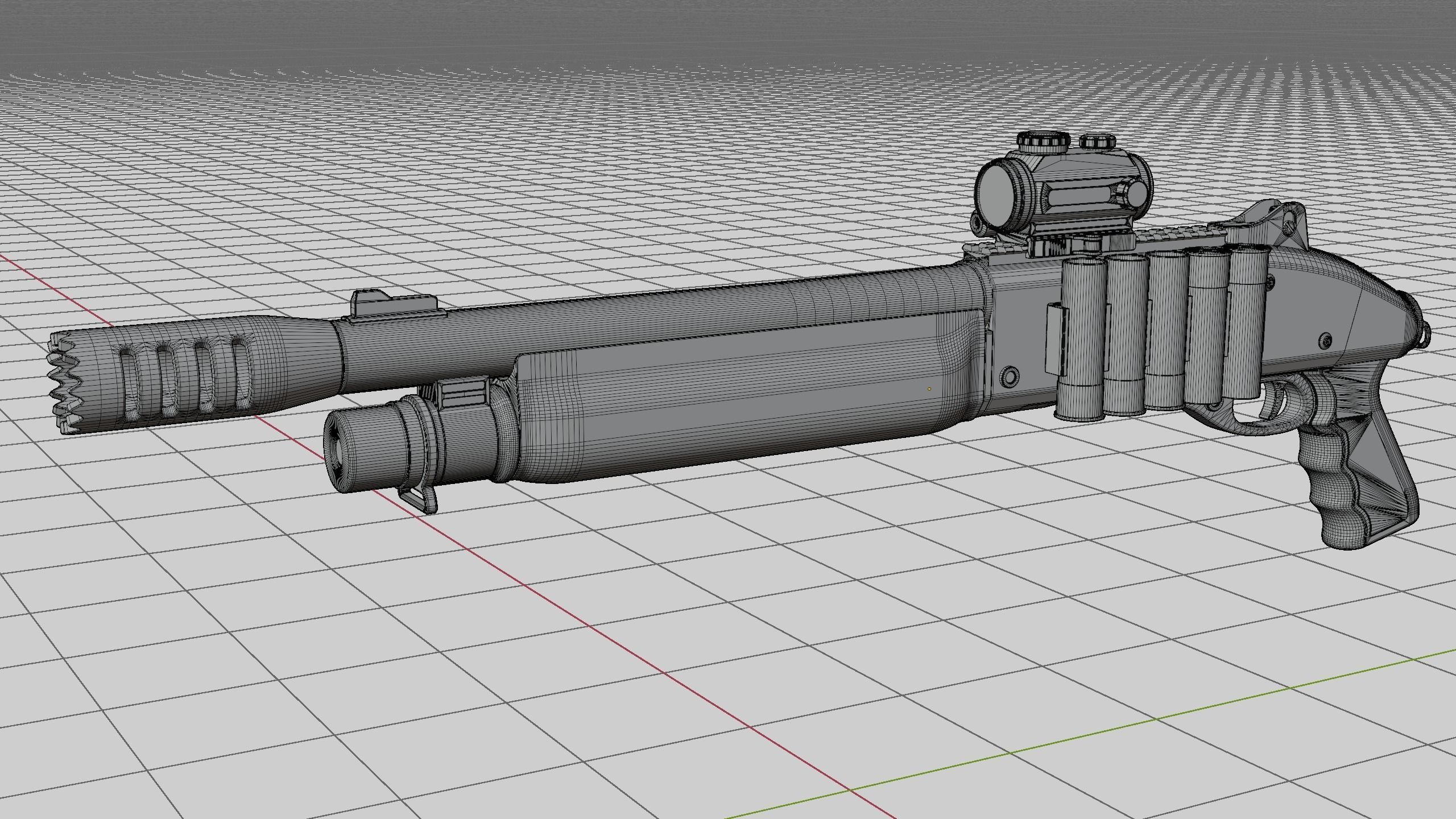 Shotgun Semi-Auto Short Gasp 890 3D model_9