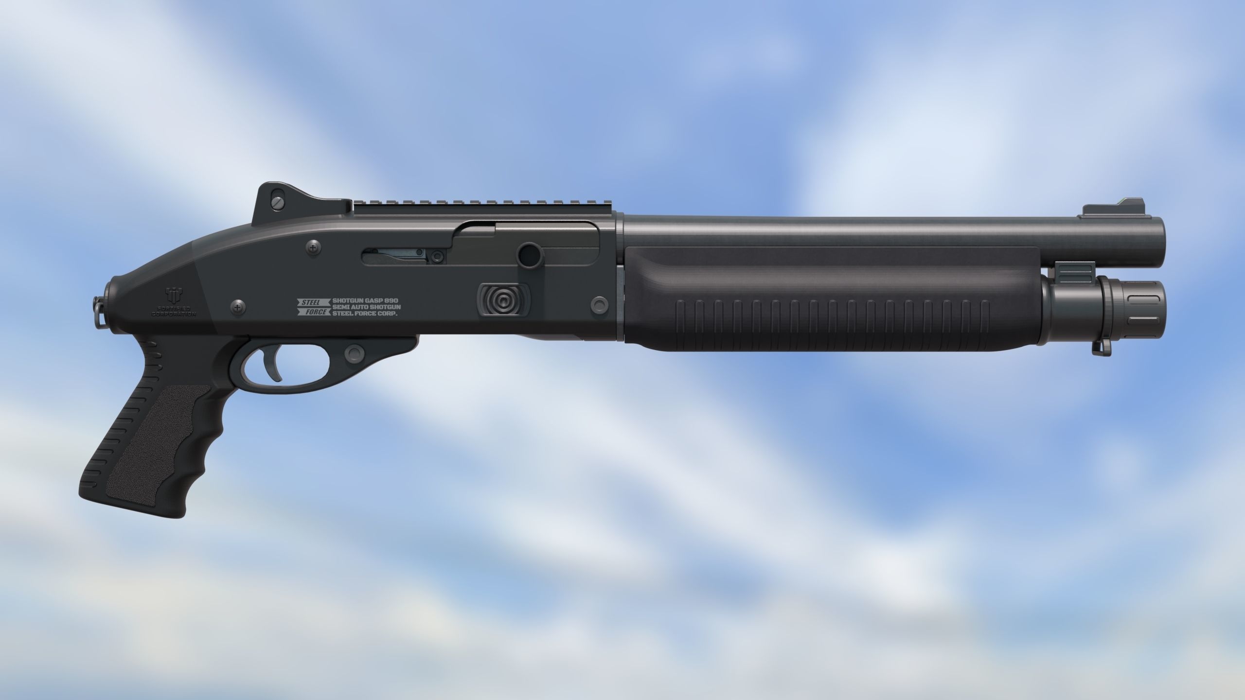 Shotgun Semi-Auto Short Gasp 890 3D model_1
