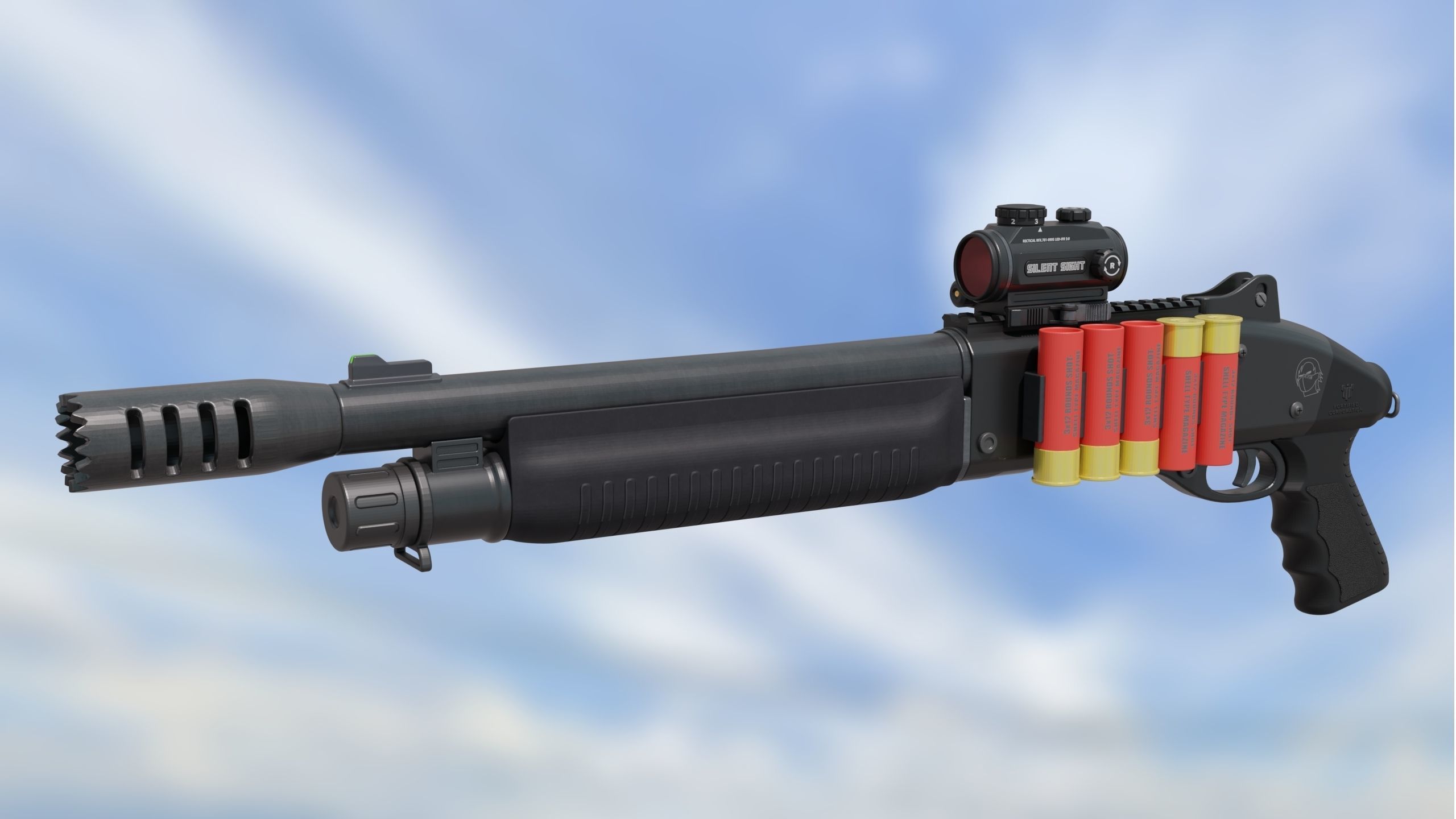 Shotgun Semi-Auto Short Gasp 890 3D model_8