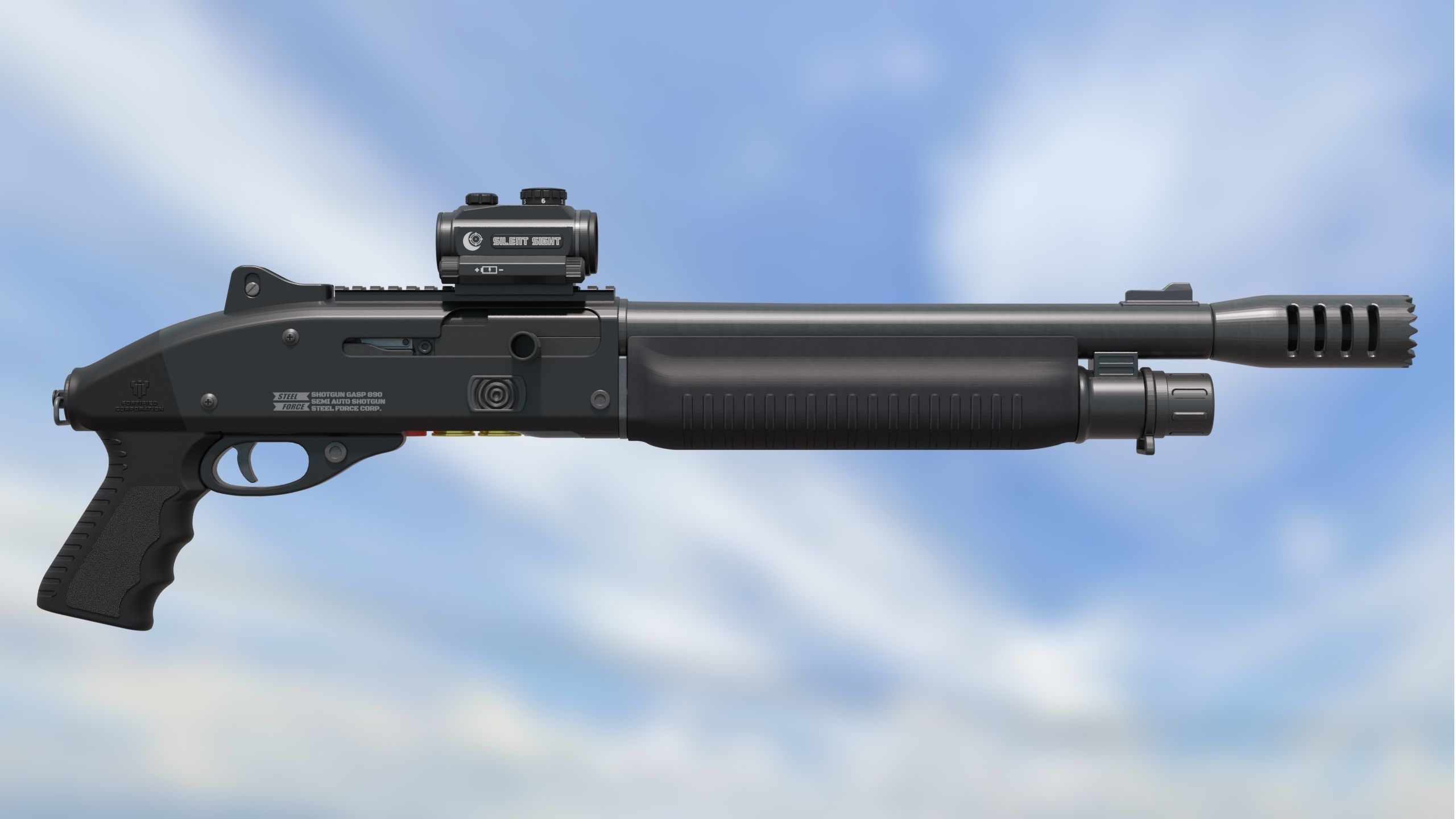 Shotgun Semi-Auto Short Gasp 890 3D model_7