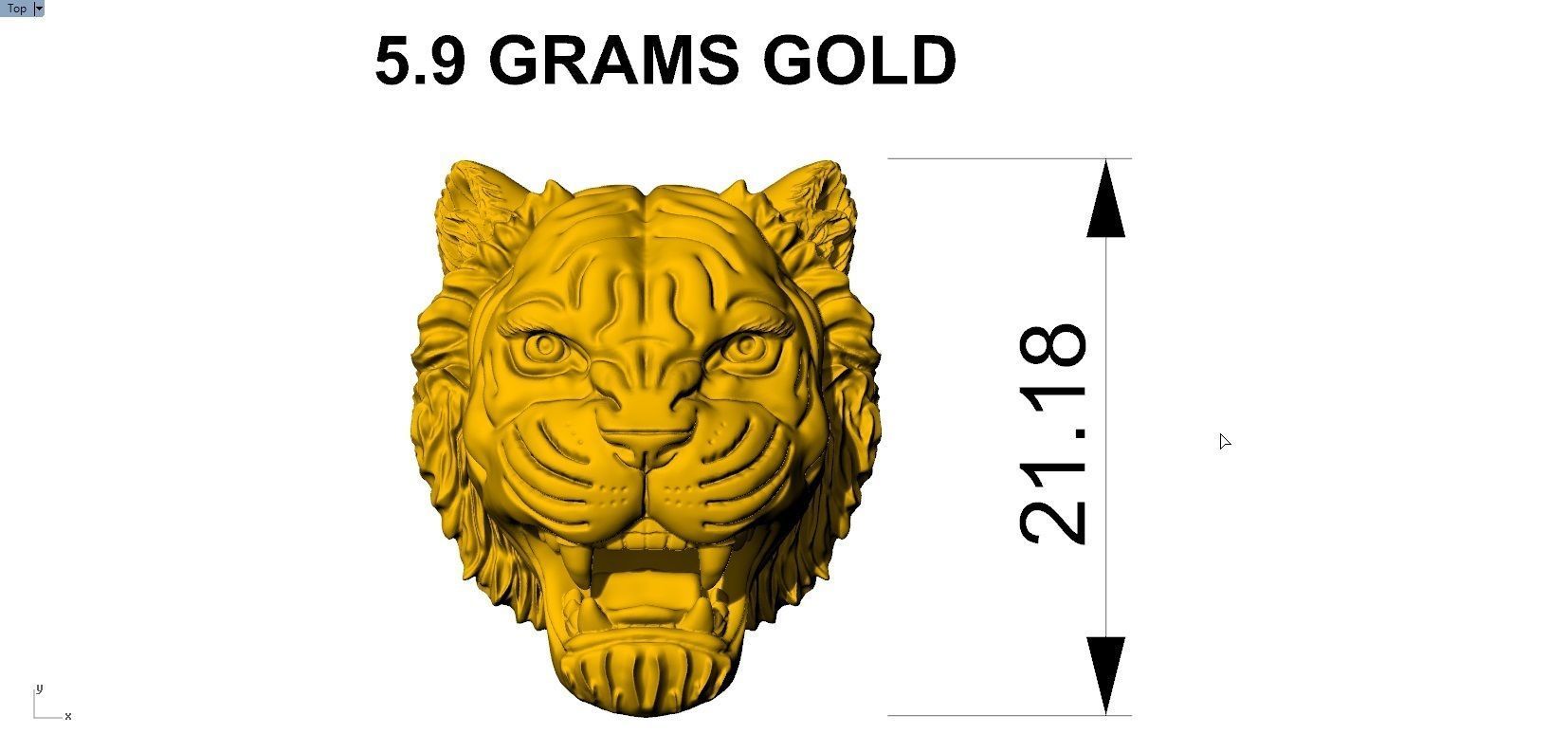 TIGER FACE PENDENT 3D print model_7