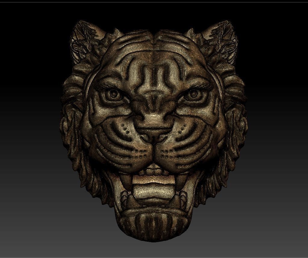 TIGER FACE PENDENT 3D print model_5