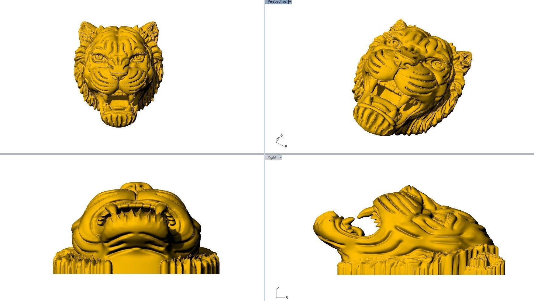 TIGER FACE PENDENT 3D print model_1