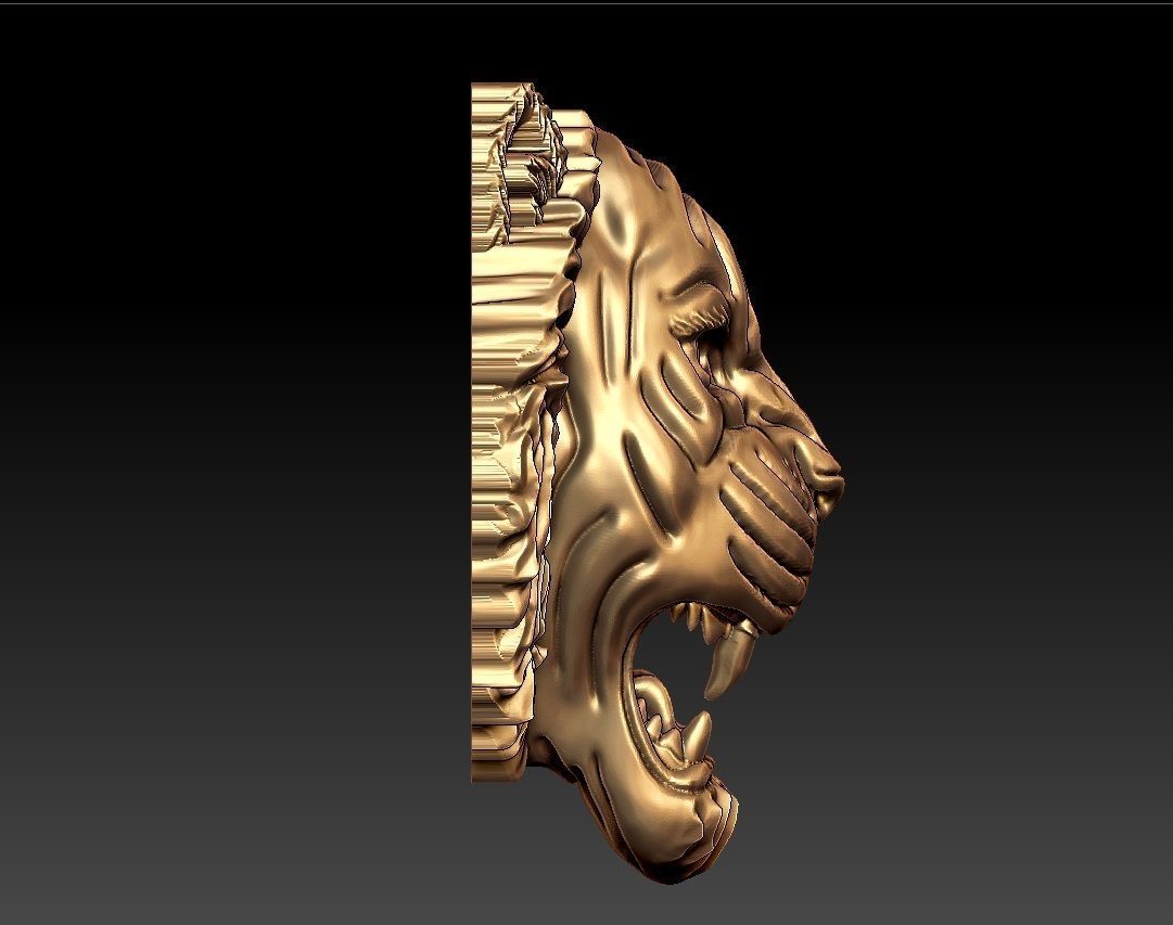 TIGER FACE PENDENT 3D print model_4