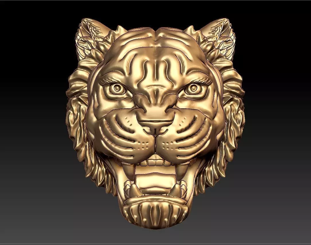 TIGER FACE PENDENT 3D print model_0
