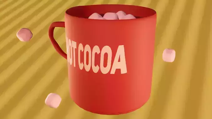 Hot chocolate mug Free low-poly 3D model