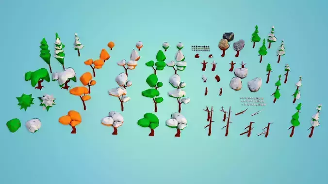  NatureScapes Lowpoly Trees and Rocks Pack