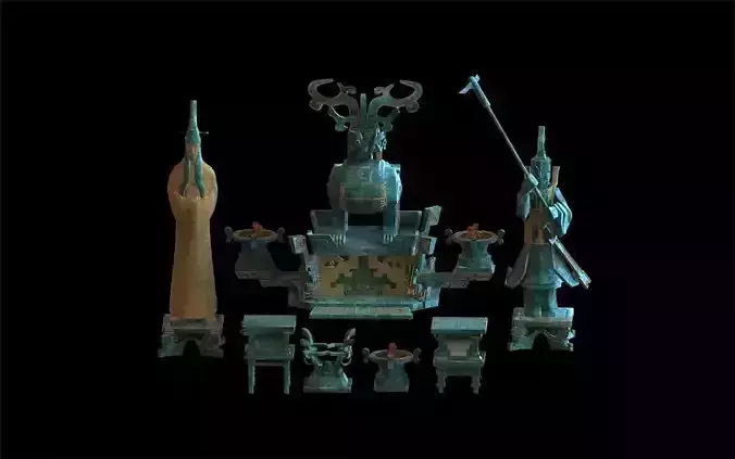 Bronze ware  sculpture 3D model