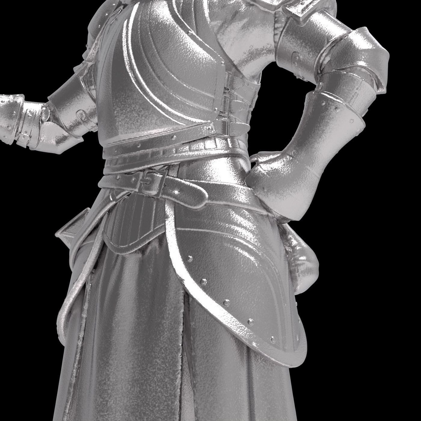 Medieval knight warrior character sculpture model armor sword 3D print model_13
