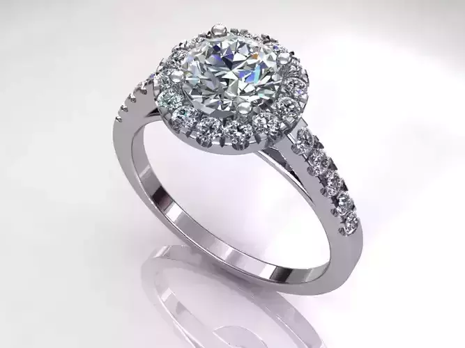 Round Pav Wedding Ring True Love