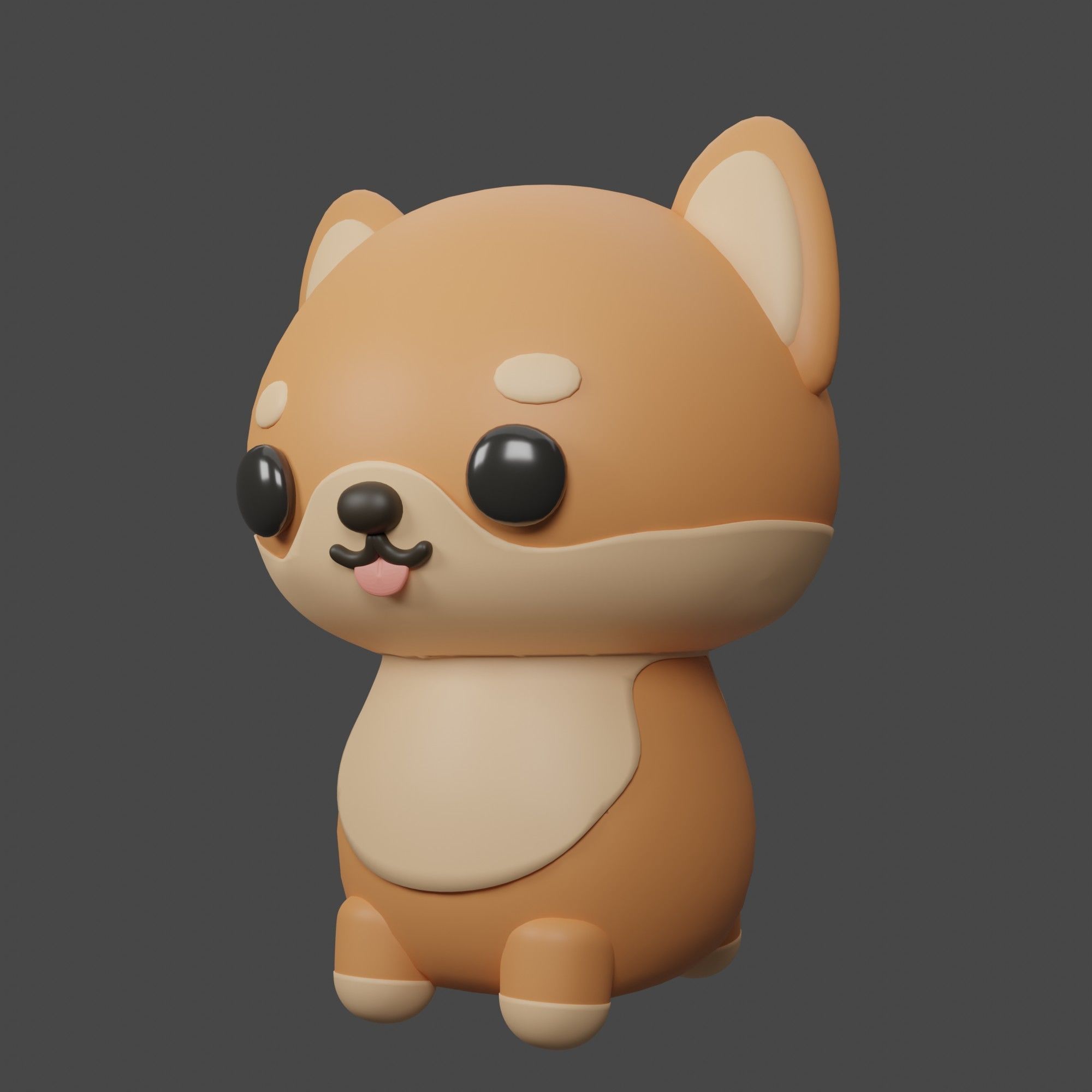 Dog Cartoon 3D 3D model_1