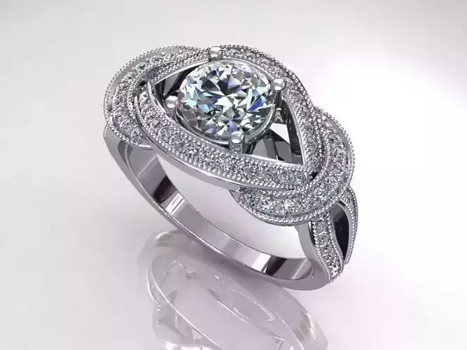 Twist Bend Halo Wedding Ring