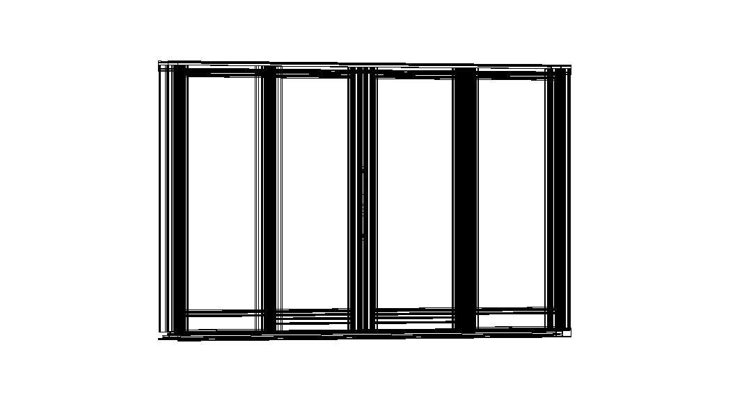 Aluminium Sliding Window 4 Panels 3D model_20