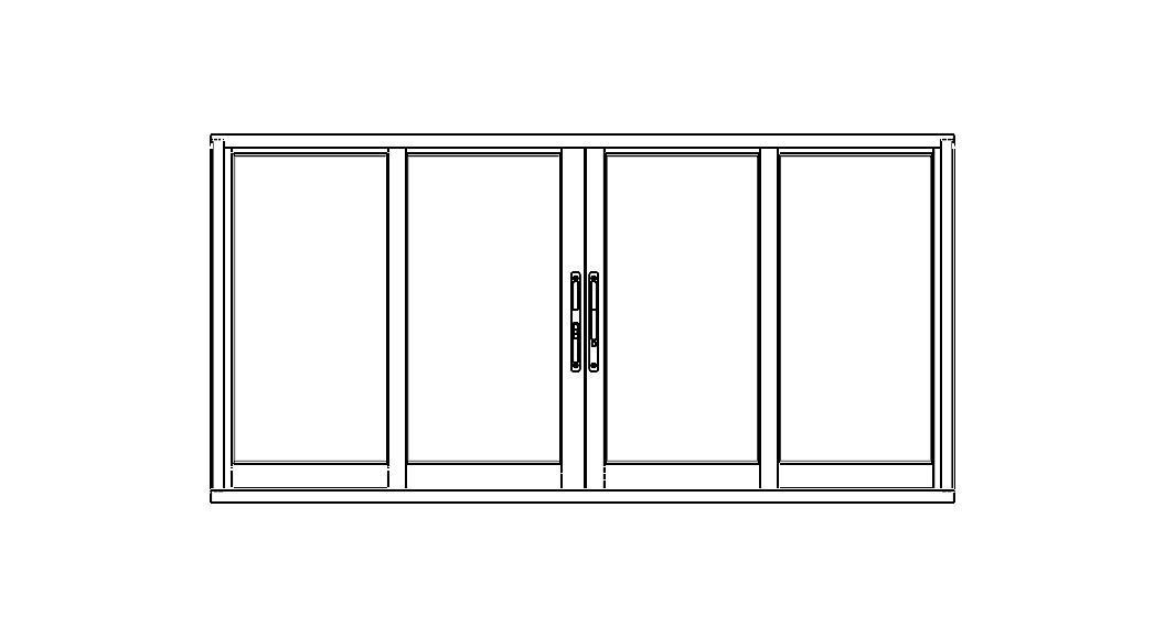 Aluminium Sliding Window 4 Panels 3D model_6