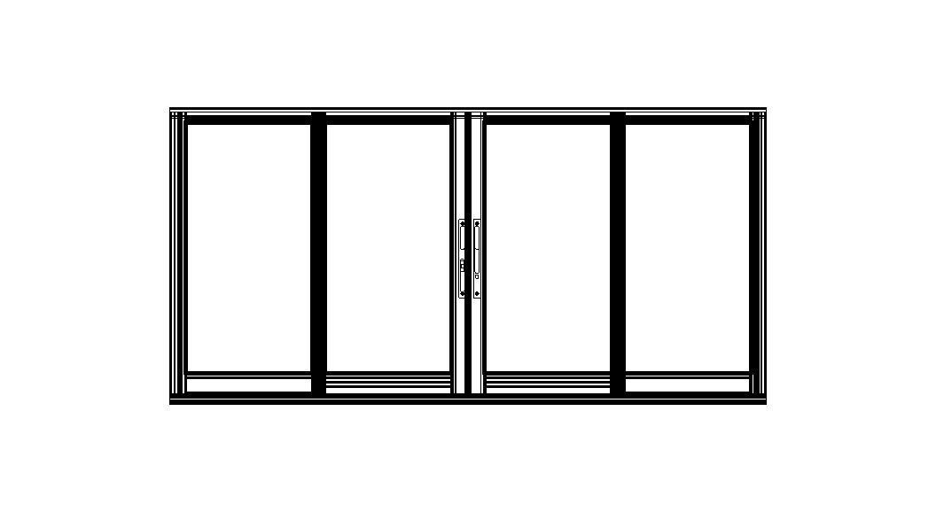 Aluminium Sliding Window 4 Panels 3D model_8