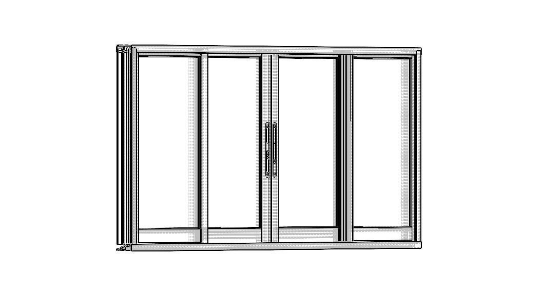 Aluminium Sliding Window 4 Panels 3D model_19