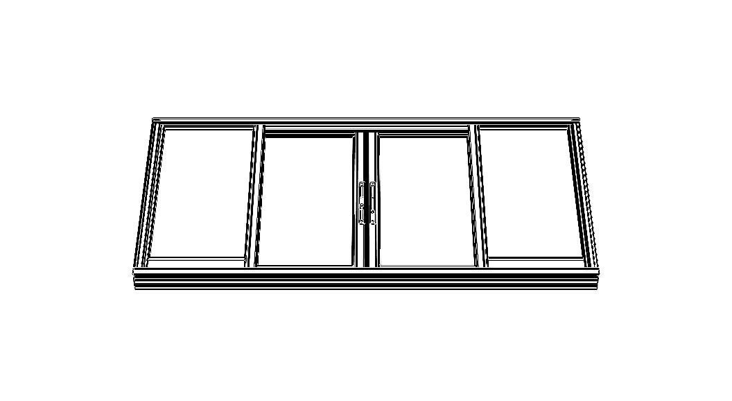 Aluminium Sliding Window 4 Panels 3D model_26
