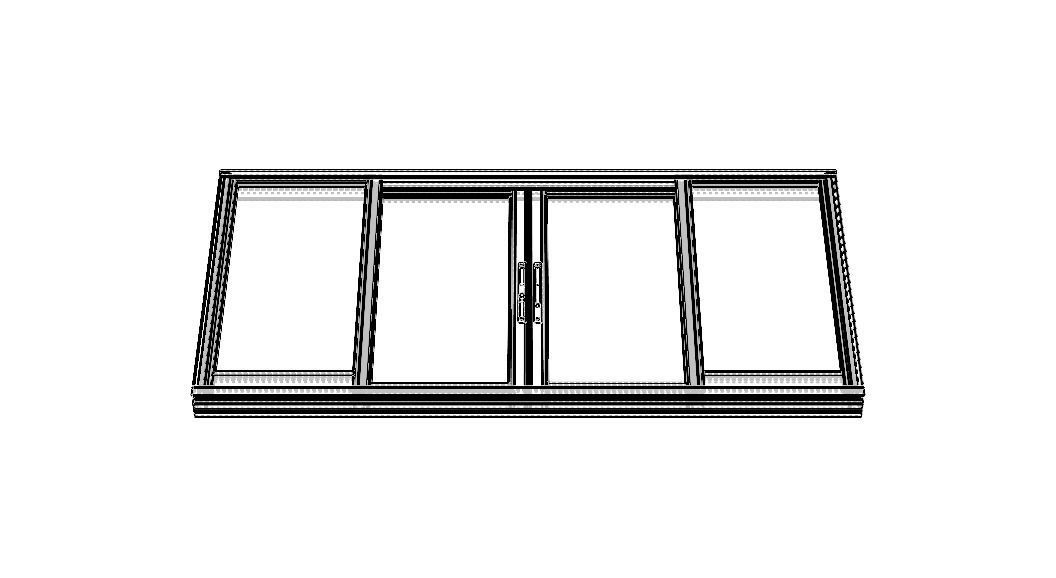 Aluminium Sliding Window 4 Panels 3D model_27
