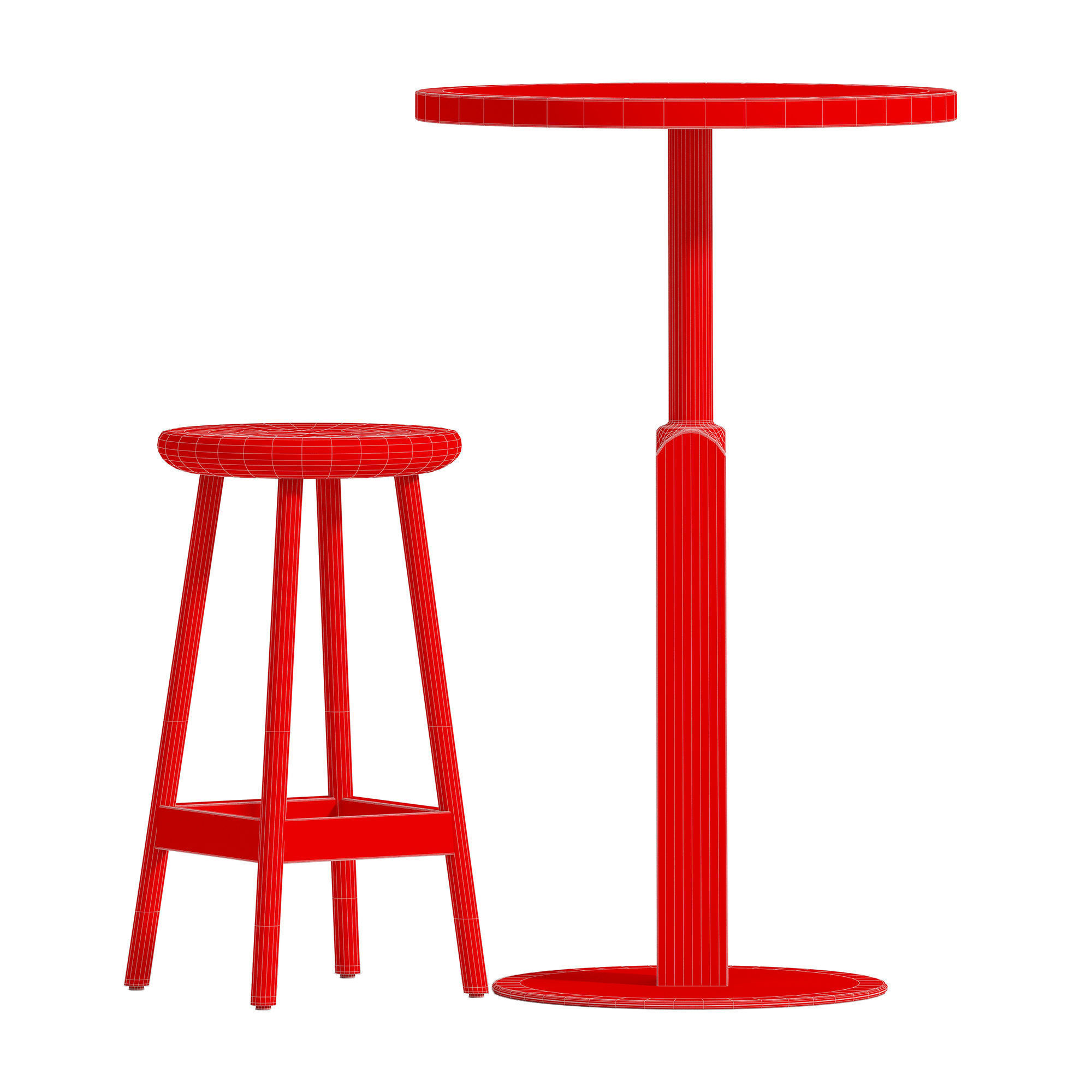 Stools and Round table By Karl Andersson 3D model_2