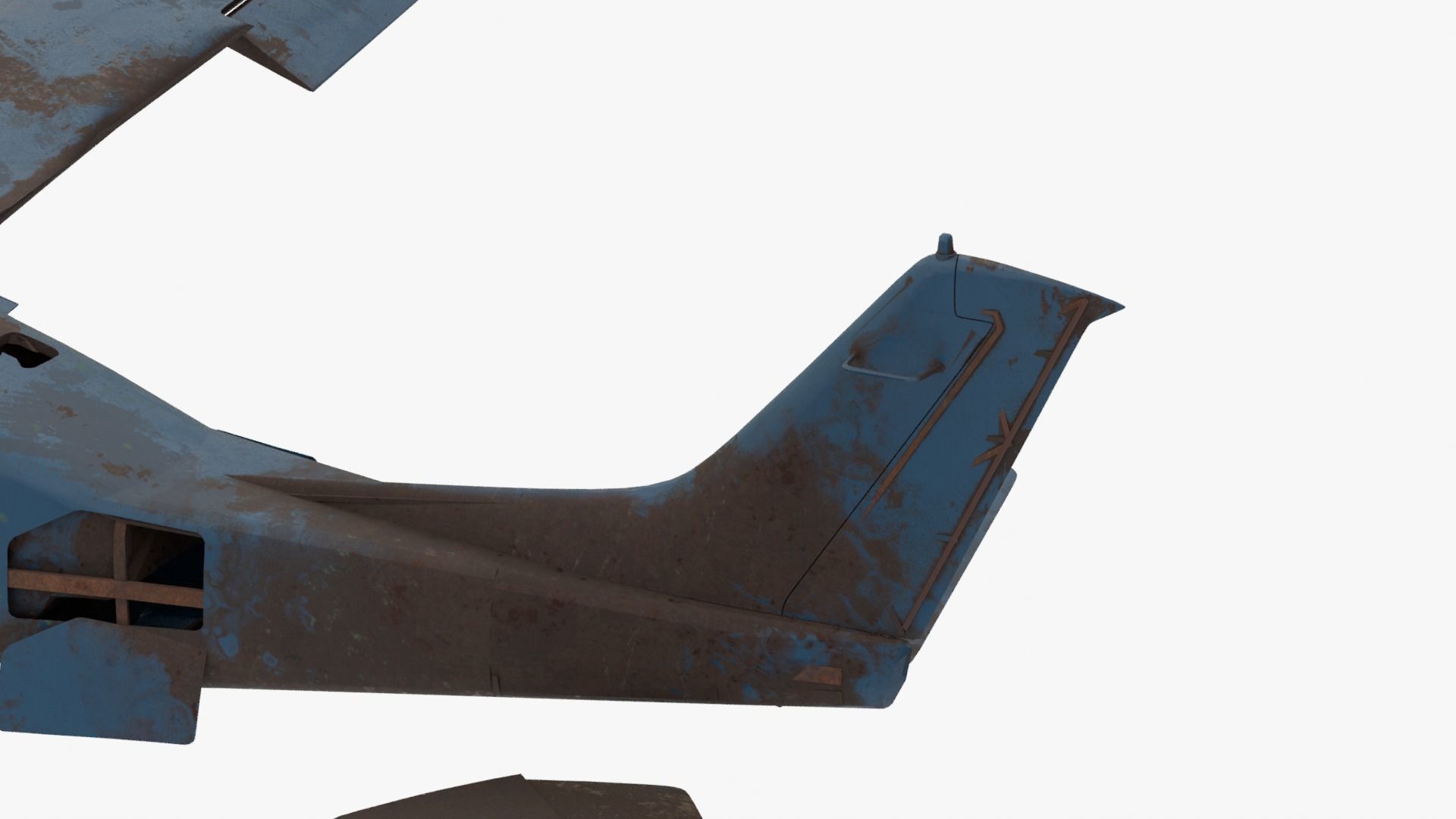 8K realistic destroyed propeller plane Low-poly 3D model_11