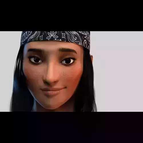 White Woman Riged Model  3D model