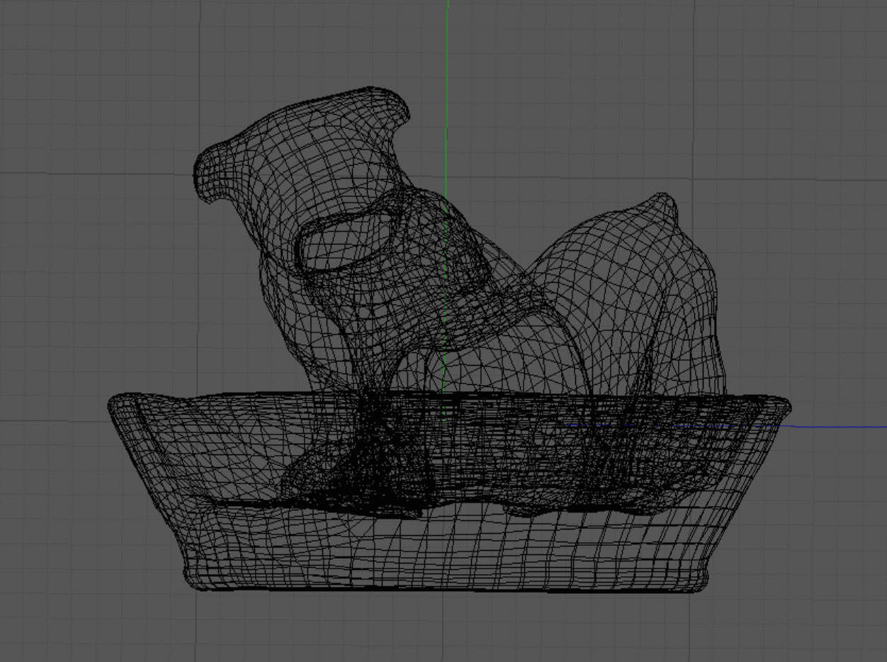 Two Dogs Statue low poly Low-poly 3D model_6