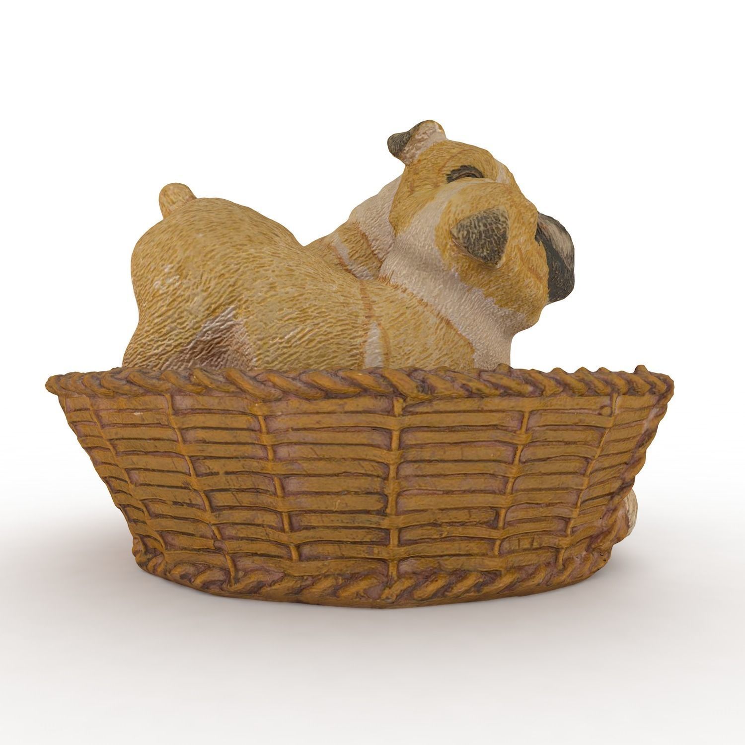 Two Dogs Statue low poly Low-poly 3D model_4