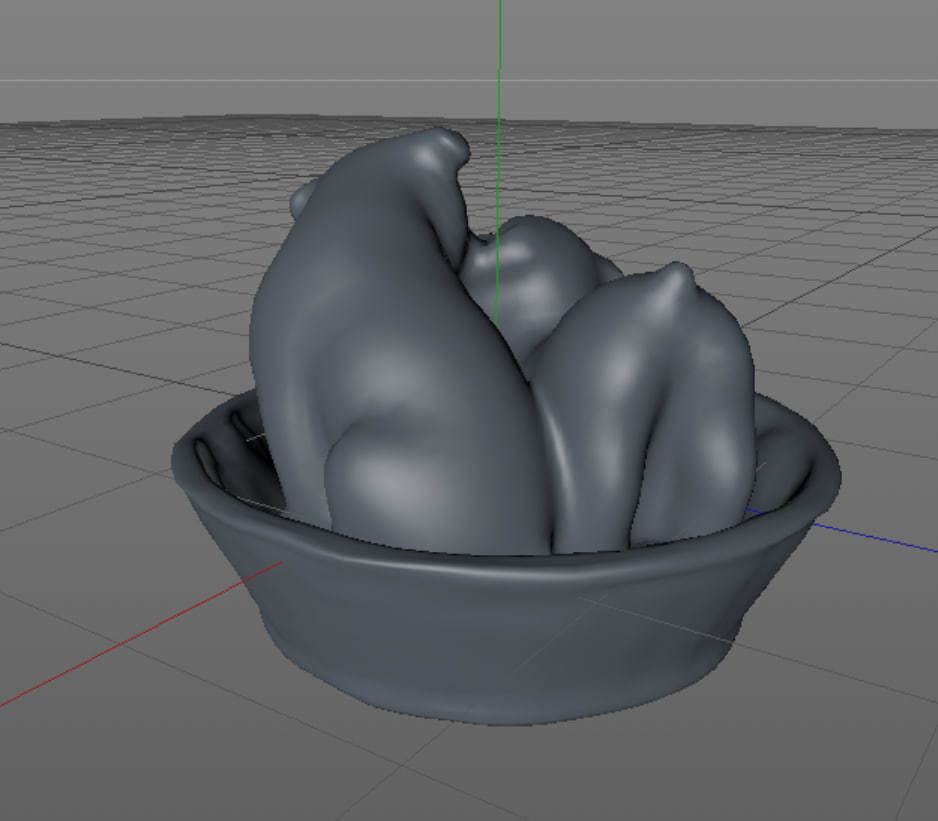 Two Dogs Statue low poly Low-poly 3D model_9