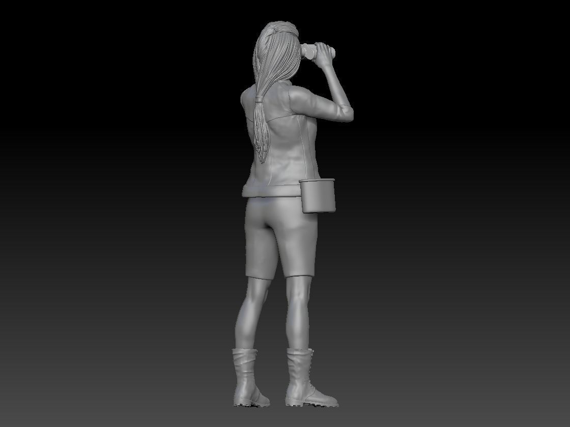 GIRL BINOCULARS SAFARI 3D print model_4