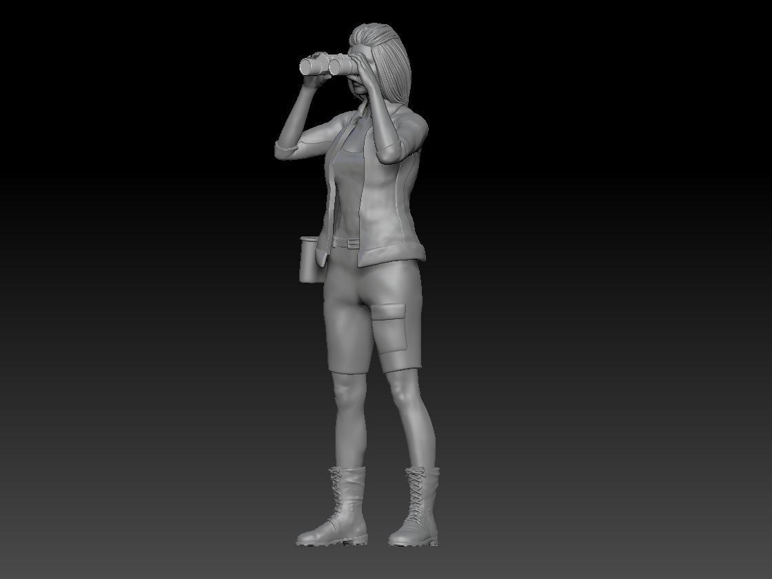 GIRL BINOCULARS SAFARI 3D print model_1