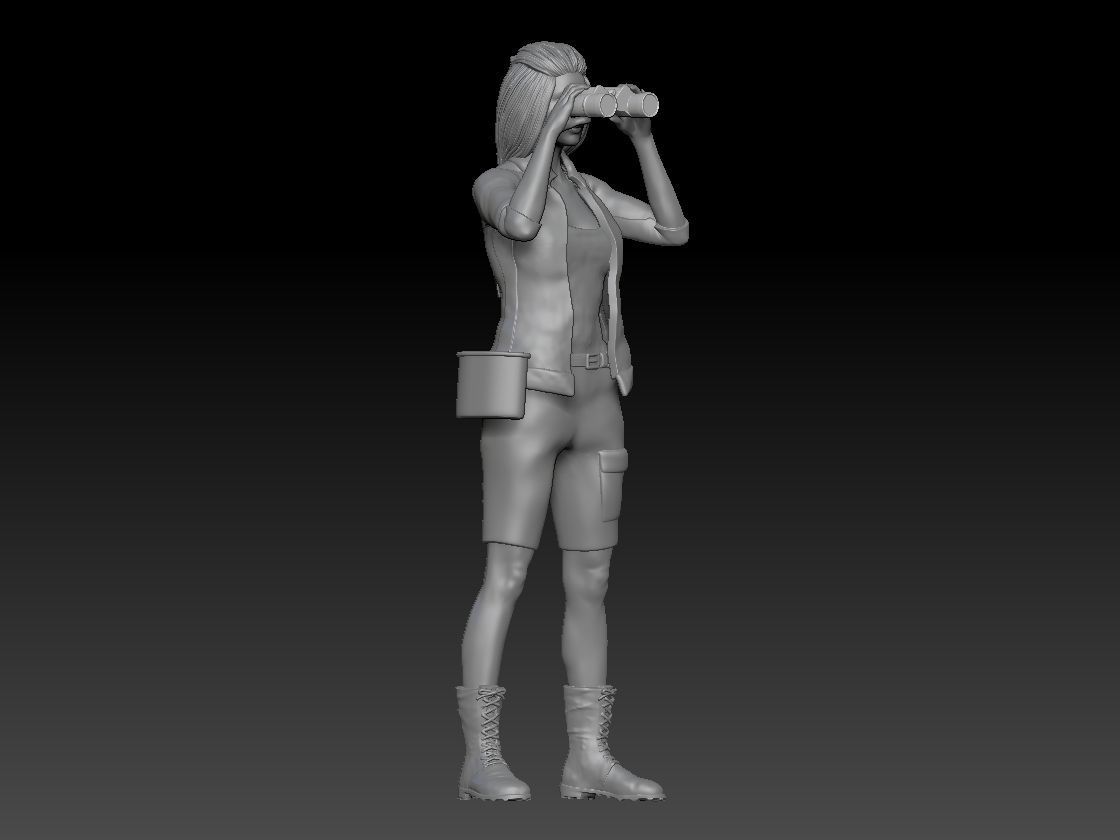 GIRL BINOCULARS SAFARI 3D print model_6