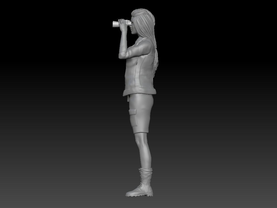 GIRL BINOCULARS SAFARI 3D print model_2