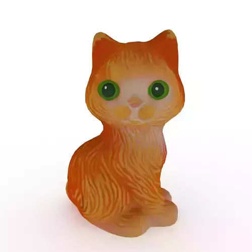 Rubber Toy Cat - Low Poly Stylized Kitten Toy Low-poly 3D model