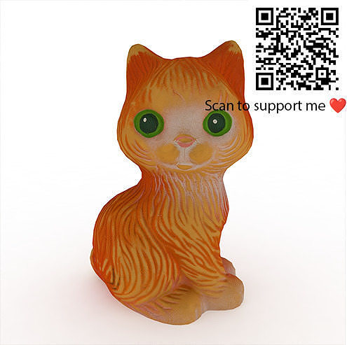 Rubber Toy Cat - Low Poly Stylized Kitten Toy Free low-poly 3D model