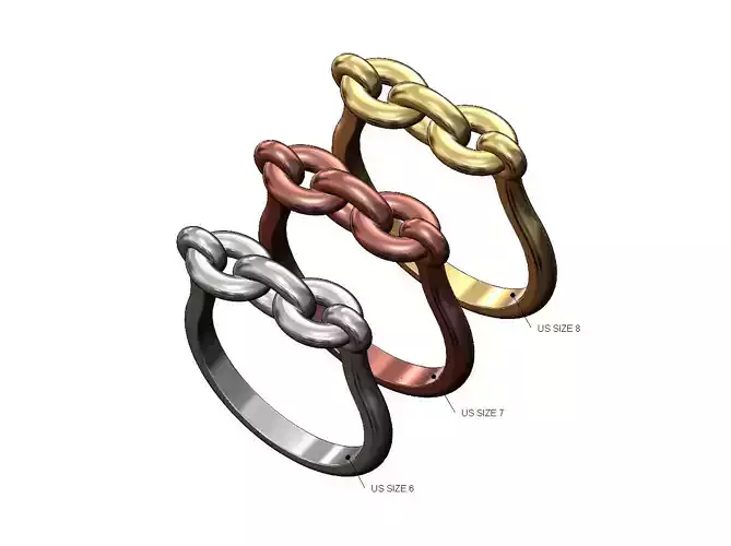 Fashion chain link band US sizes 6 7 8 3D print model