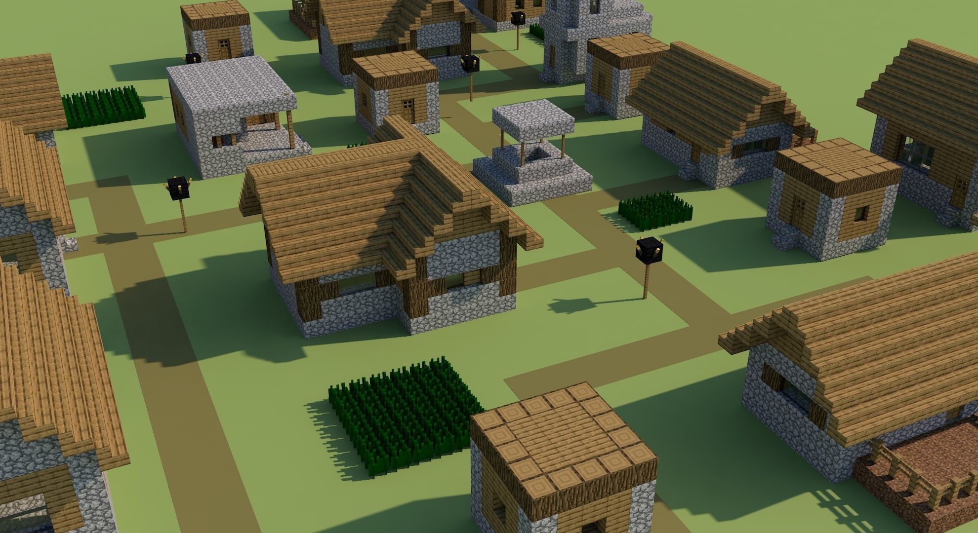 3D model Minecraft Villager Village VR / AR / lowpoly CGTrader