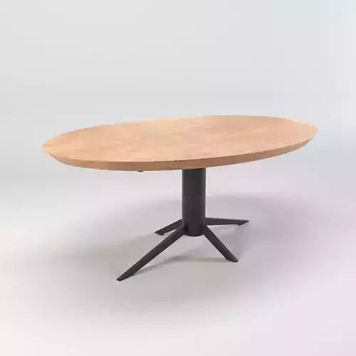 Table - round table - meeting table - wood table - dining table Low-poly 3D model