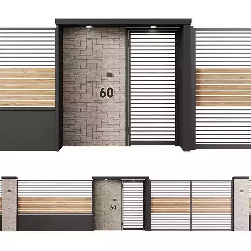 Modern fencing 3D model